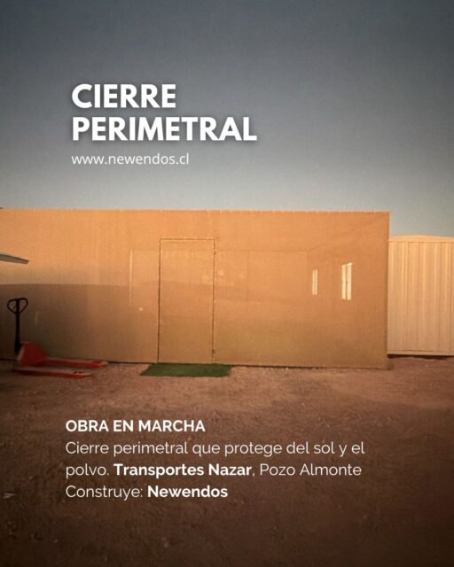 Sol y polvo: dos desafíos diarios en Pozo Almonte 

Por eso ejecutamos este cierre perimetral para Transportes Nazar. Una obra que entrega:

✓ Menos temperatura en zona de trabajo
✓ Barrera contra el polvo en suspensión
✓ Mayor seguridad y control del perímetro

En Newendos construimos pensando en el norte. Porque proteger la operación también es parte del proyecto.

¿Tu empresa enfrenta el mismo problema? Hablemos.

#Newendos #PozoAlmonte #Construcción #CierresPerimetrales